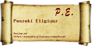 Peszeki Eligiusz névjegykártya